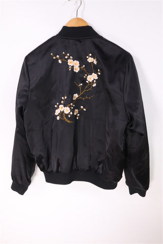 מעיל בסטייל בומבר רקמה סינית בשחור- M-L