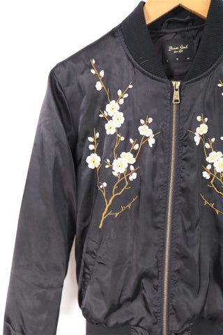מעיל בסטייל בומבר רקמה סינית בשחור- M-L
