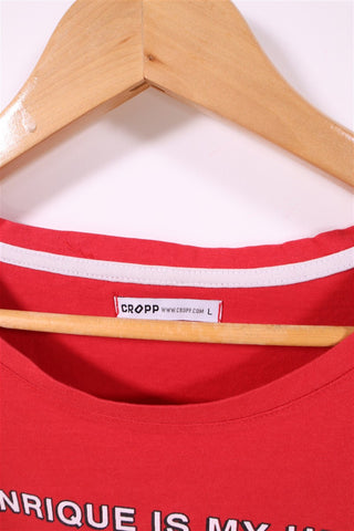 חולצת טי שרט מודפסת באדום- L