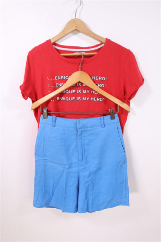 חולצת טי שרט מודפסת באדום- L