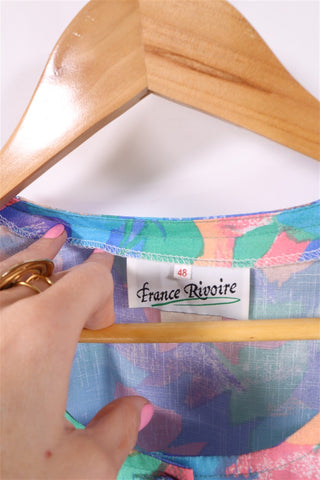 שמלת וינטיג צבעונית ורומנטית- XL