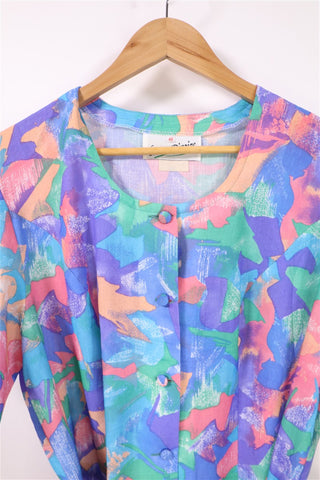 שמלת וינטיג צבעונית ורומנטית- XL