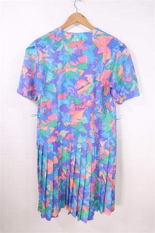 שמלת וינטיג צבעונית ורומנטית- XL