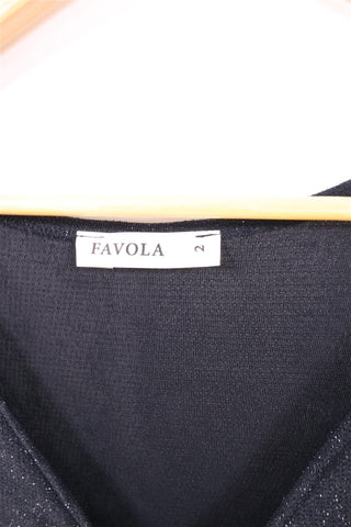 חליפת מכנסיים אלגנטית בשחור מנצנץ- L