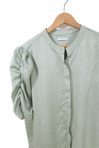 חולצת טוניקה מעוצבת בגווני ירקרק מטאלי -XL