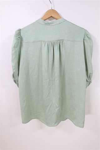 חולצת טוניקה מעוצבת בגווני ירקרק מטאלי -XL