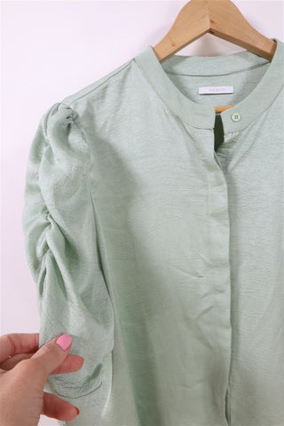 חולצת טוניקה מעוצבת בגווני ירקרק מטאלי -XL