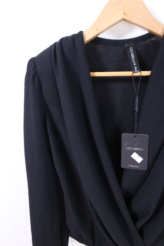 בגד גוף חדש מעטפת בשחור- M