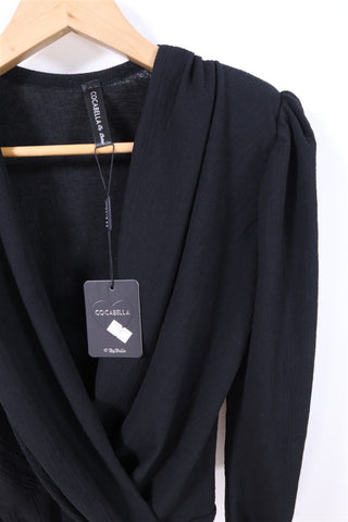 בגד גוף חדש מעטפת בשחור- M