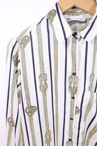 חולצת טוניקה  ZARA שרשראות וחבלים-XS-S