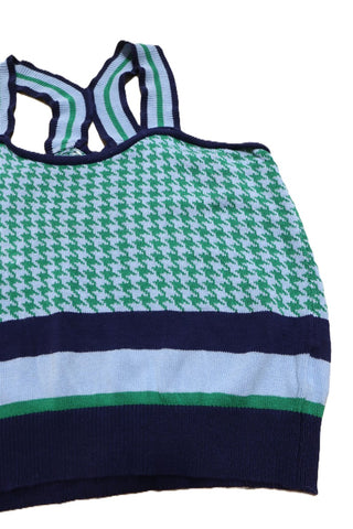 חולצת גופיה סריג פפיטה בכחול וירוק- S-M