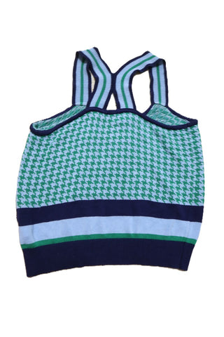 חולצת גופיה סריג פפיטה בכחול וירוק- S-M
