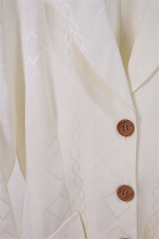 שמלת גקט וינטיג מעוצבת בשמנת מבריק-M-L