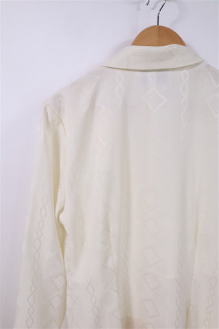 שמלת גקט וינטיג מעוצבת בשמנת מבריק-M-L