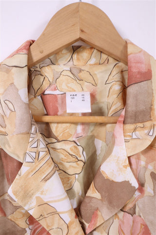 שמלת וינטיג אלגנטית פרינט עלי שלכת- M-L