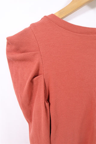 חולצת בייסיק סטרצית בכתום חום- S