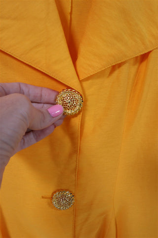 חולצת גקט וינטיג אלגנטית בצהוב חרדלי-M