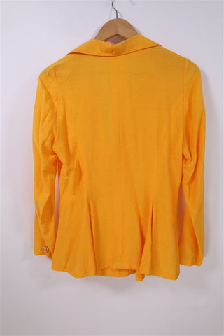 חולצת גקט וינטיג אלגנטית בצהוב חרדלי-M