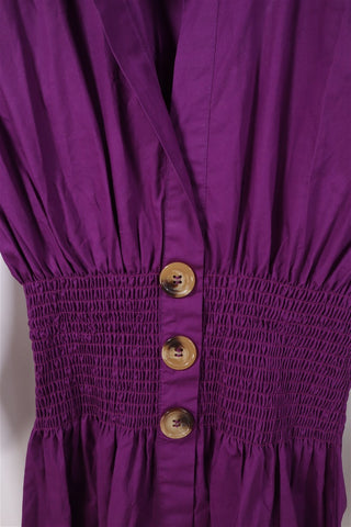 שמלת כפתורים בסגול- S-M