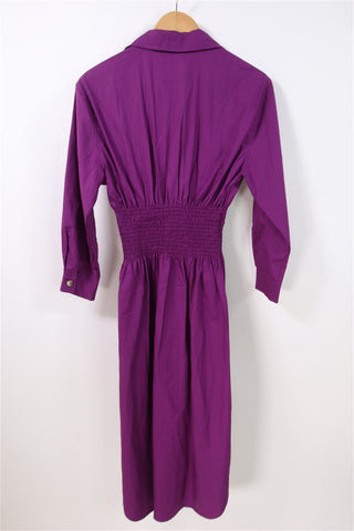 שמלת כפתורים בסגול- S-M