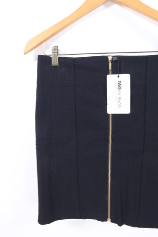 חצאית מיני חדשה רוכסן בשחור-S-M