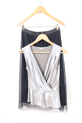 חולצת וינטיג מעוצבת בכסף- M