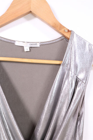 חולצת וינטיג מעוצבת בכסף- M