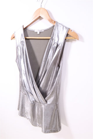 חולצת וינטיג מעוצבת בכסף- M