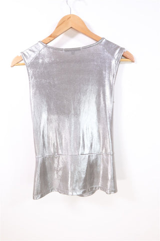 חולצת וינטיג מעוצבת בכסף- M