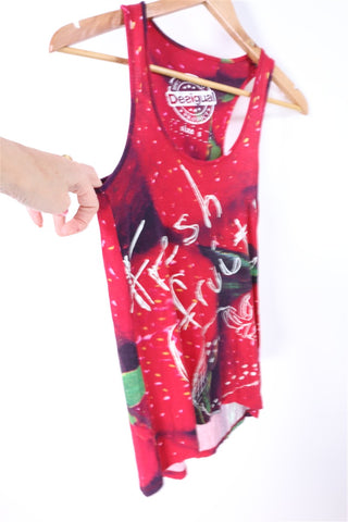 חולצה גופיהDESIGUAL באדום - S-M