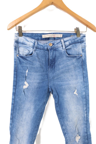 גינס סקיני ZARA וואש בכחול- XS-S