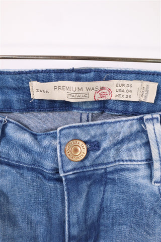 גינס סקיני ZARA וואש בכחול- XS-S