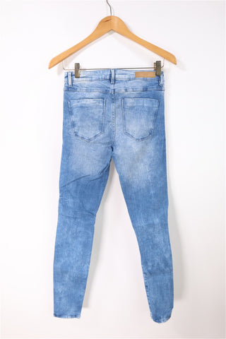 גינס סקיני ZARA וואש בכחול- XS-S