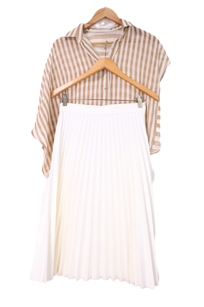 חצאית פליסה ZARA בלבן שמנת- XS