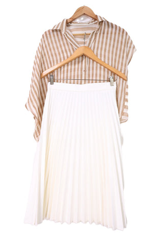 חצאית פליסה ZARA בלבן שמנת- XS