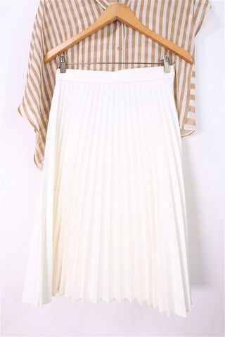 חצאית פליסה ZARA בלבן שמנת- XS