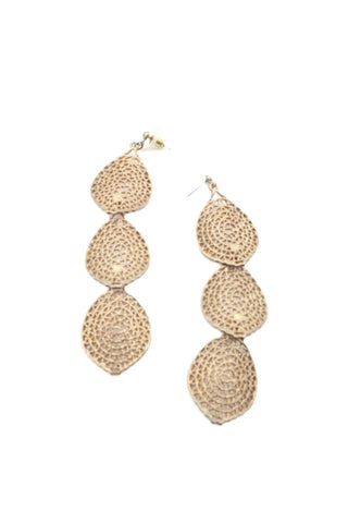 עגילי נטיפים מעוצבים בנחושת- OS