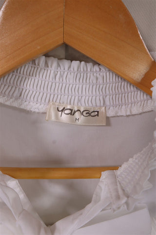 חולצת פליסה ועניבת קשירה בלבן-M