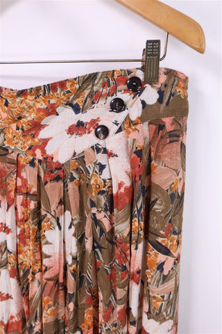 חצאית וינטיג פרחונית צבעי שלכת- XL-XXL