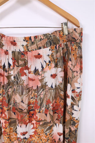חצאית וינטיג פרחונית צבעי שלכת- XL-XXL