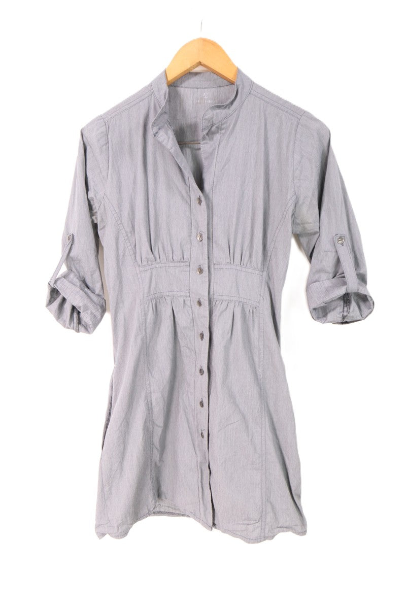 שמלה מכופתרת בכחול- XS-S