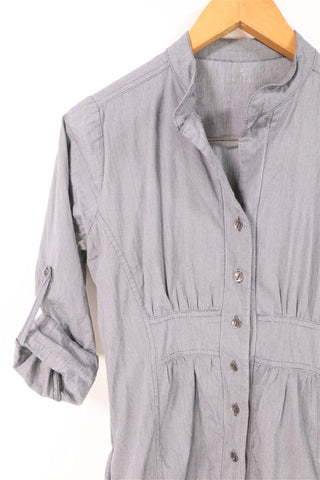 שמלה מכופתרת בכחול- XS-S