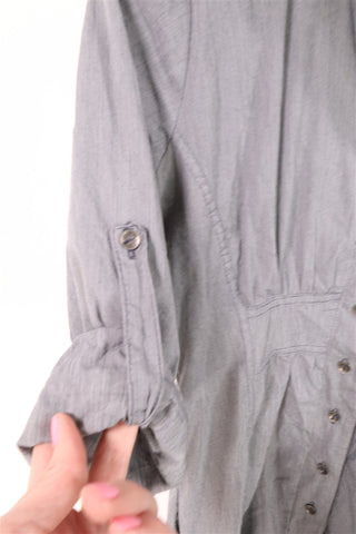 שמלה מכופתרת בכחול- XS-S