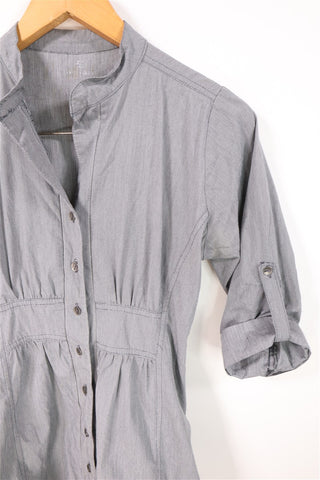 שמלה מכופתרת בכחול- XS-S