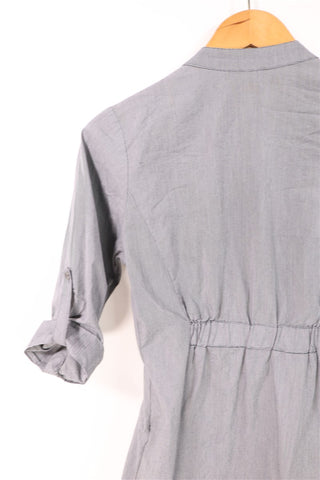 שמלה מכופתרת בכחול- XS-S