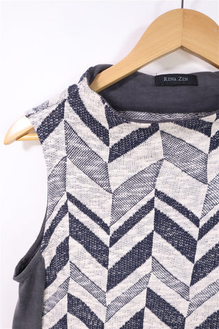 אפודת סריג מעוצבת RINA ZIN באפור- XS-L