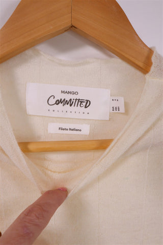 חולצת סריג MANGO בשמנת - M