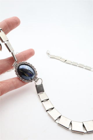 חגורת וינטיג שרשרת מעוצבת מתכת כסופה-XS-M