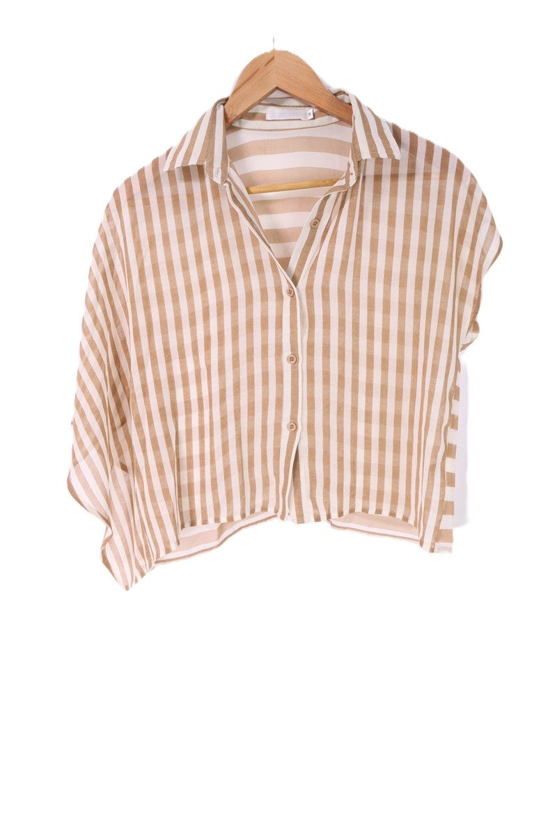 חולצת שיפון פסים אה סימטרית- S-M