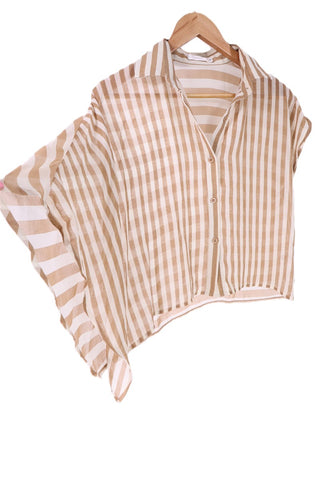 חולצת שיפון פסים אה סימטרית- S-M